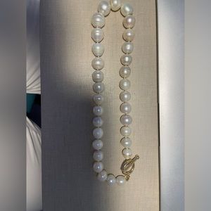 Baroque freshwater pearls with 14 k clasp